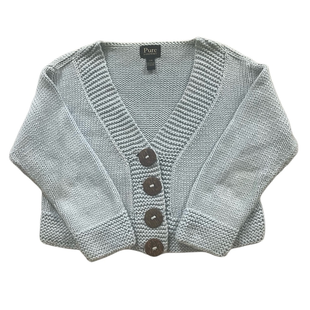 Pure Women's Light Blue Button-Up Cardigan